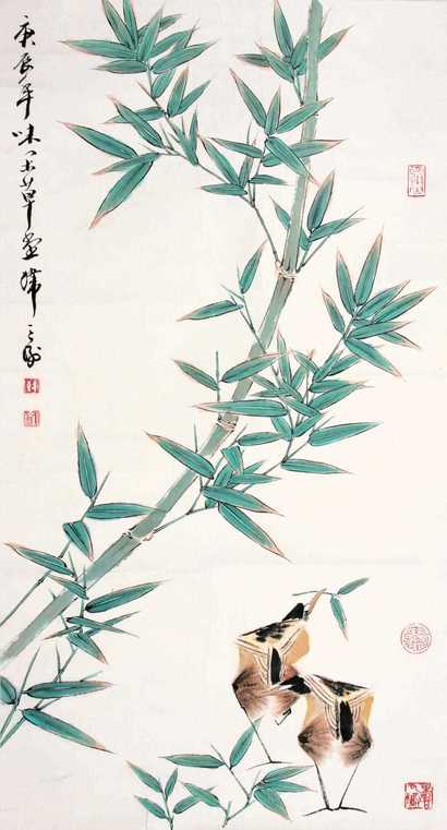 韩天衡 竹雀图 硬片